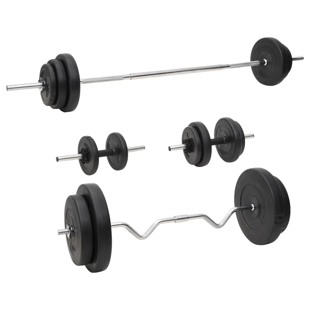 Set Bilanciere E Manubri Con Dischi