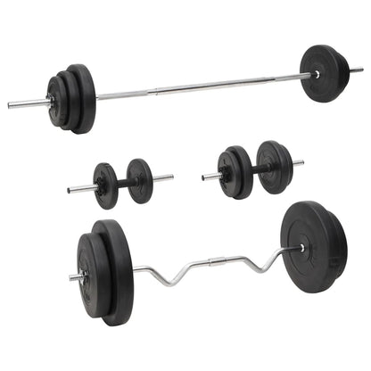 Set Bilanciere E Manubri Con Dischi