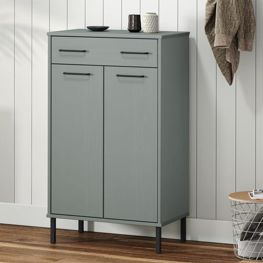 Scarpiera Con Gambe Metallo Legno Massello Di Pino Oslo