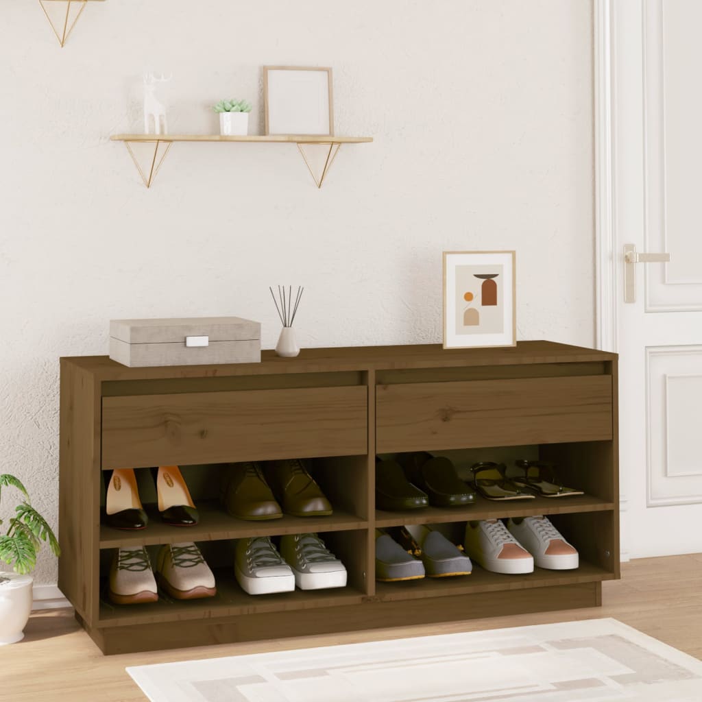 Scarpiera 110X34X52 Cm In Legno Massello Di Pino