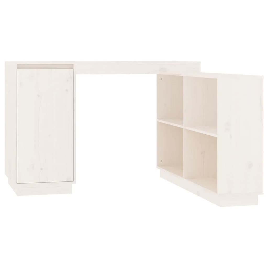 Scrivania Bianca 110X50X75 Cm In Legno Massello Di Pino