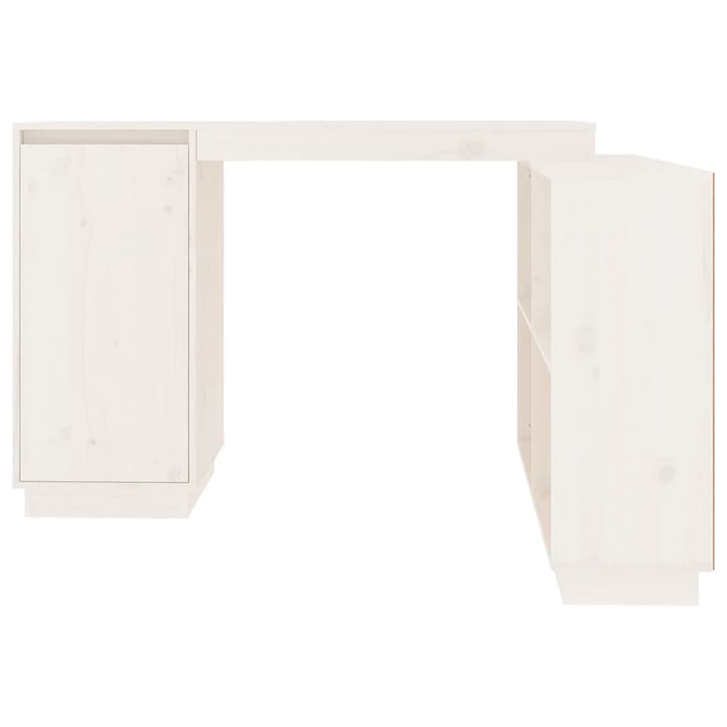 Scrivania Bianca 110X50X75 Cm In Legno Massello Di Pino