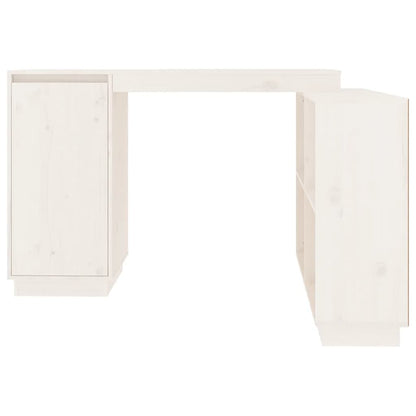 Scrivania Bianca 110X50X75 Cm In Legno Massello Di Pino
