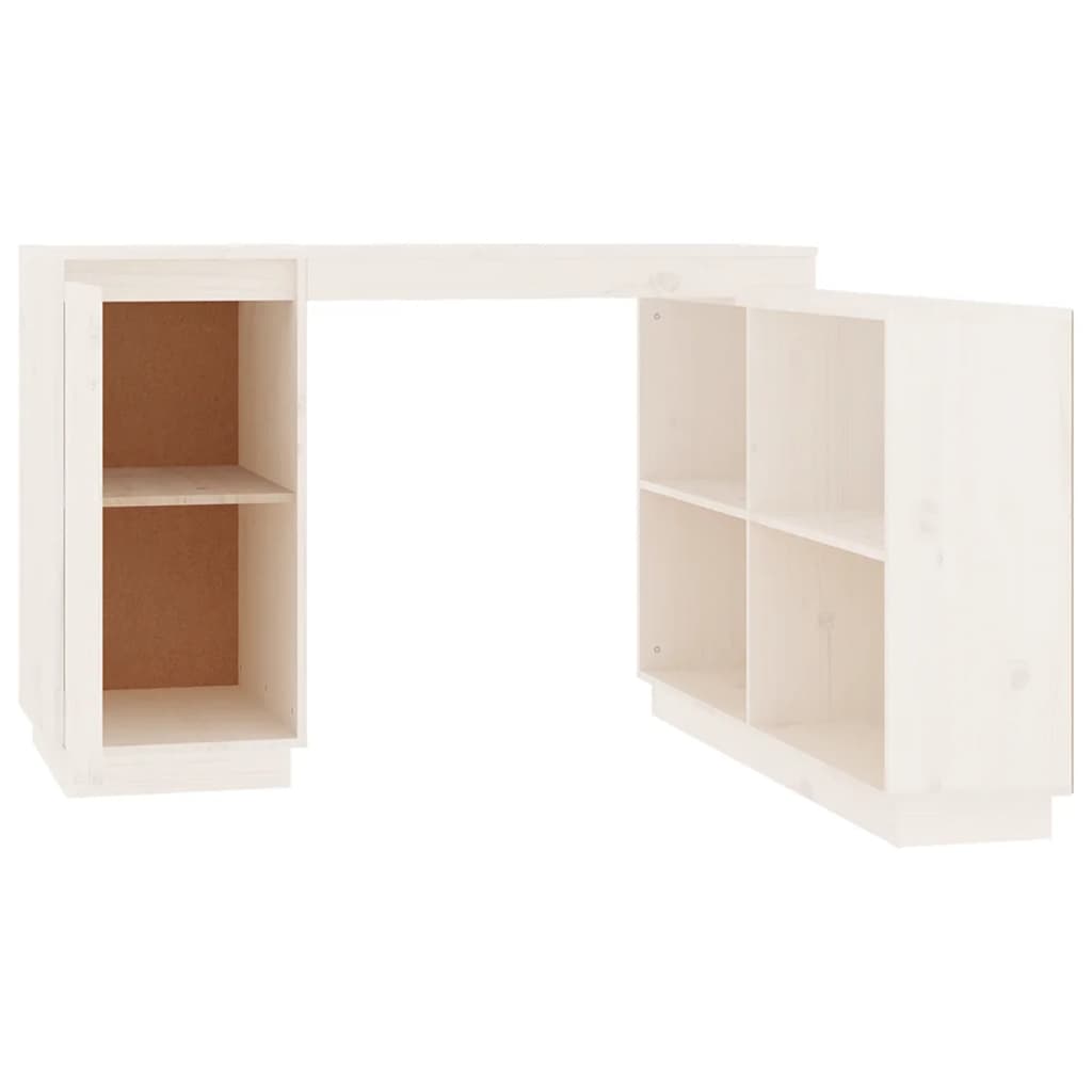 Scrivania Bianca 110X50X75 Cm In Legno Massello Di Pino