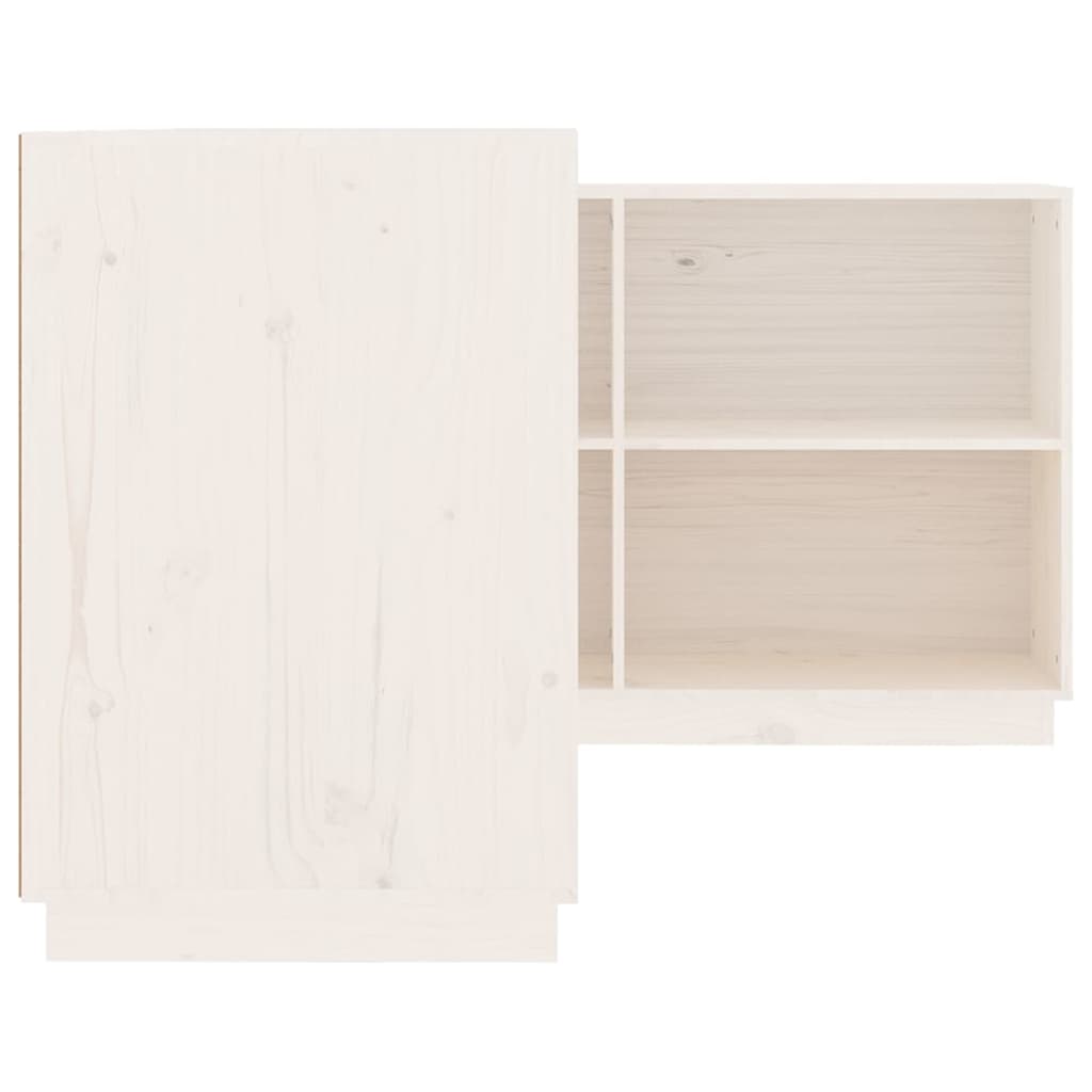 Scrivania Bianca 110X50X75 Cm In Legno Massello Di Pino