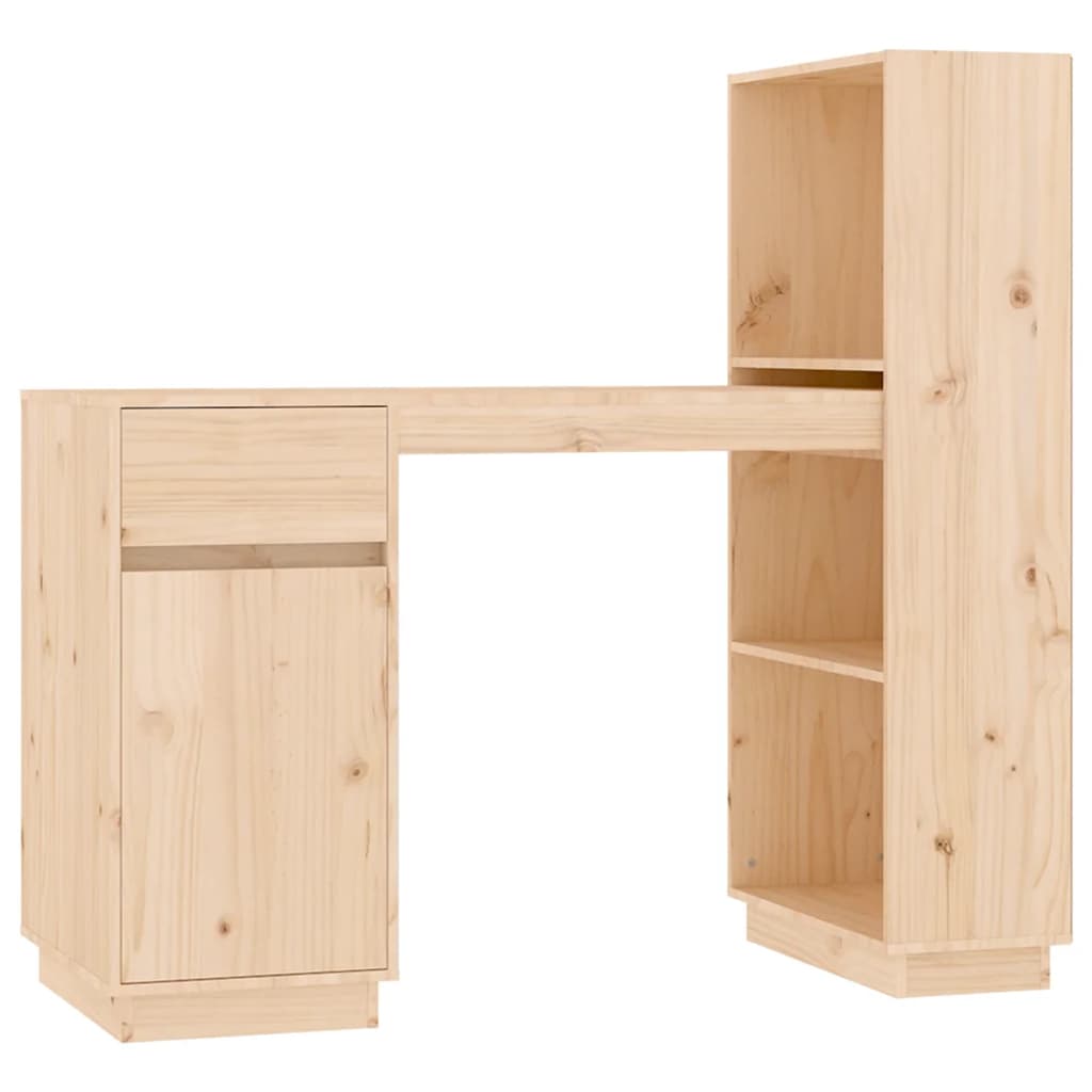 Scrivania 110X53X117 Cm In Legno Massello Di Pino