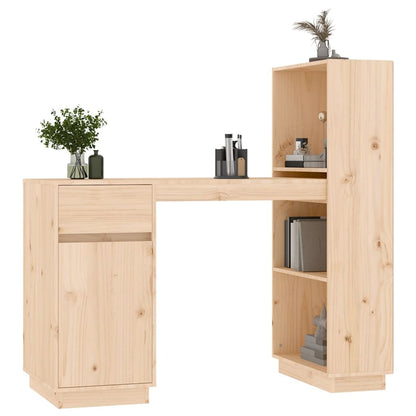 Scrivania 110X53X117 Cm In Legno Massello Di Pino