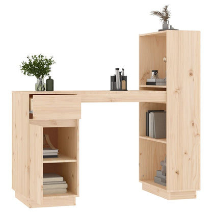 Scrivania 110X53X117 Cm In Legno Massello Di Pino