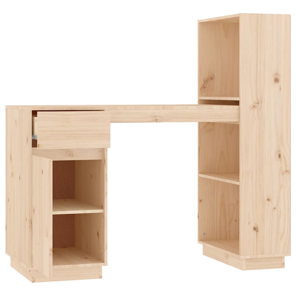 Scrivania 110X53X117 Cm In Legno Massello Di Pino