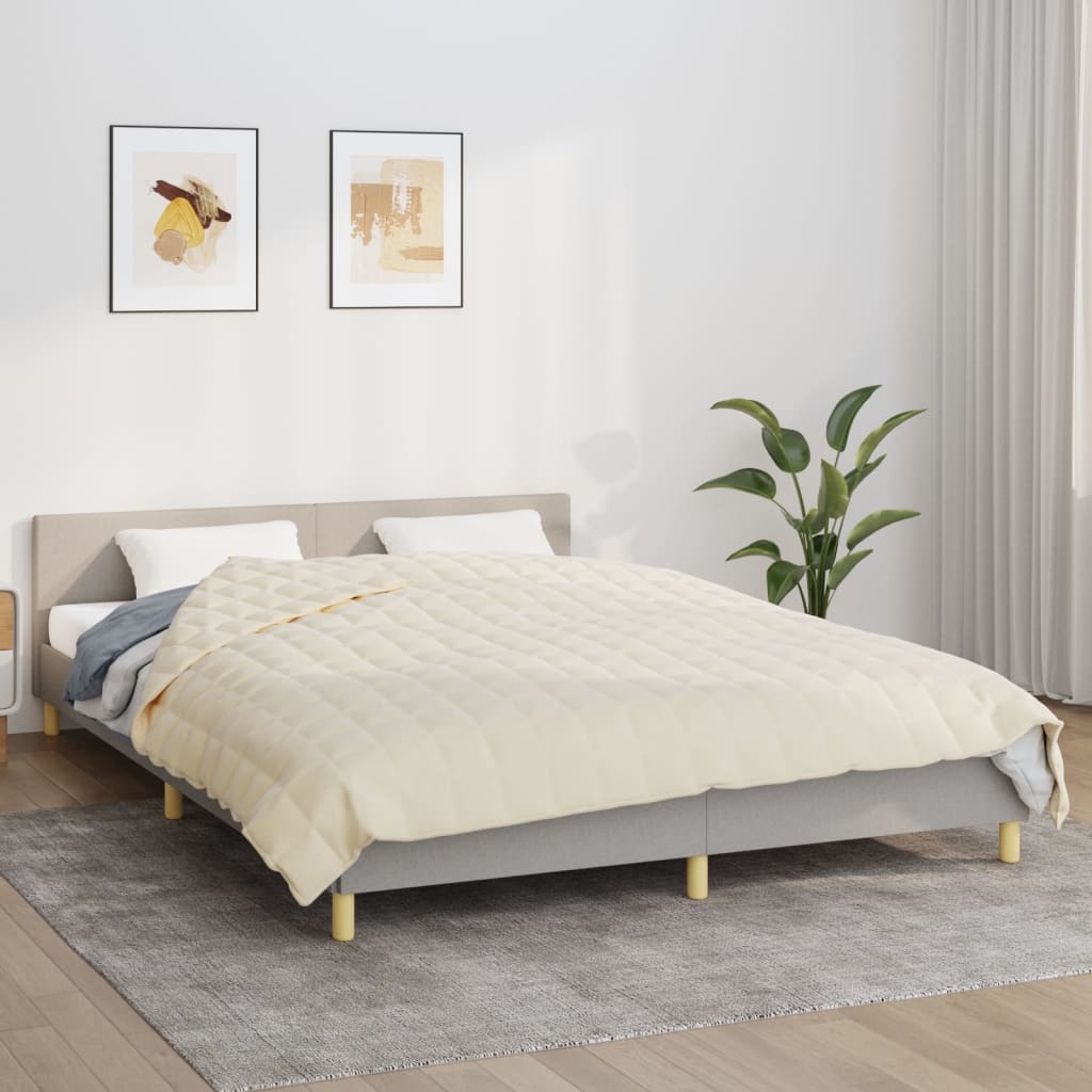 Coperta Ponderata Chiaro Tessuto Crema