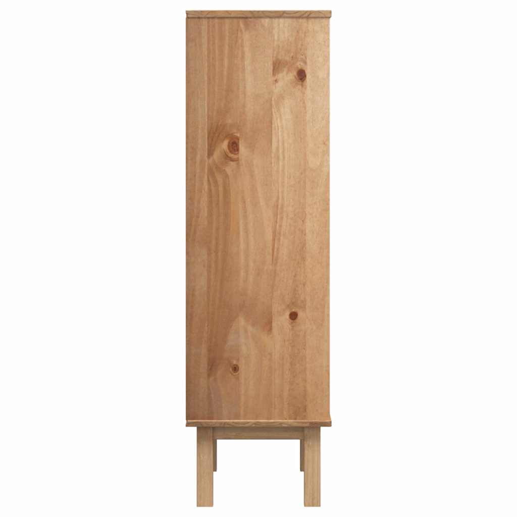 Scarpiera Otta Con 3 Cassetti In Legno Di Pino Marrone E Grigio