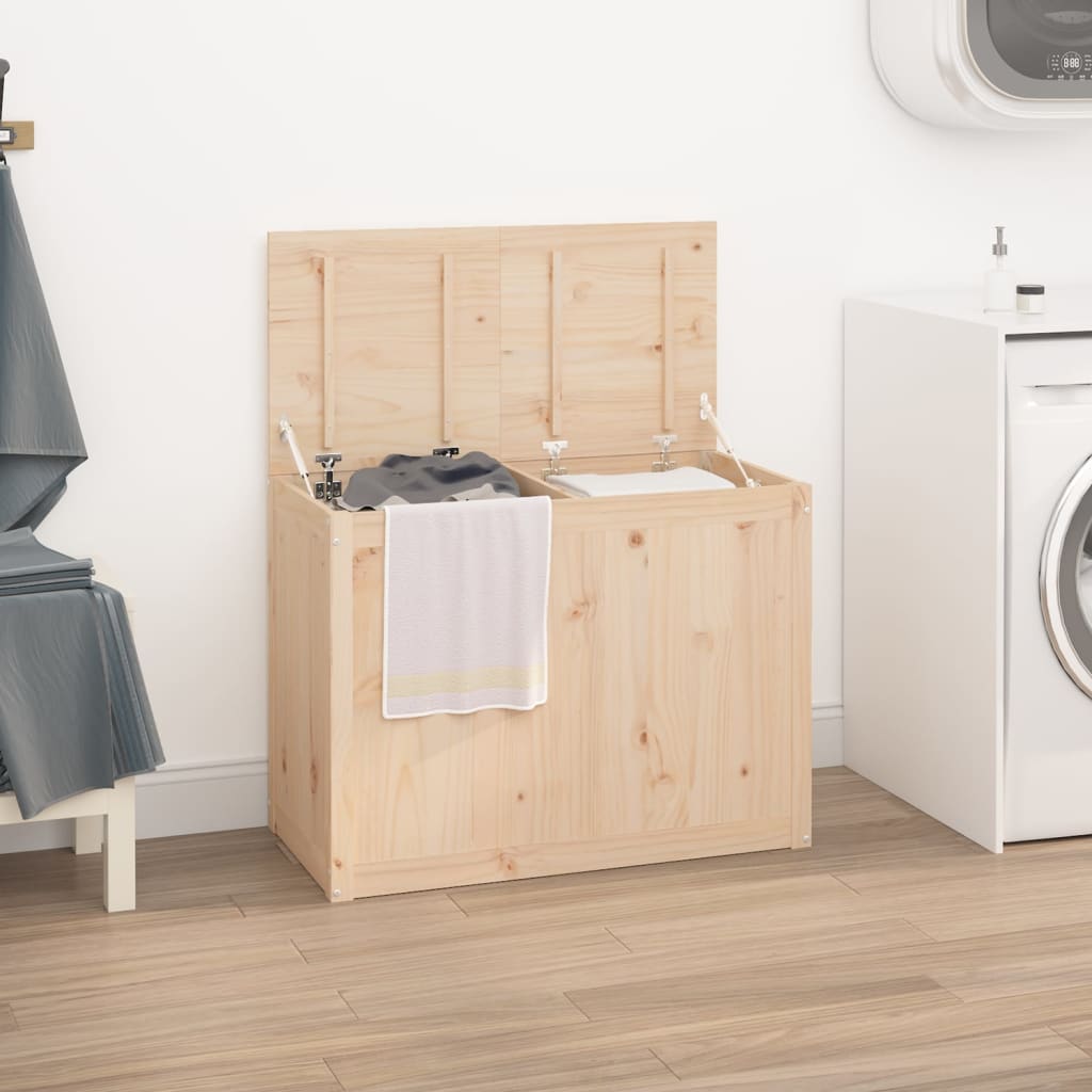 Contenitore Per Bucato Ambra 88,5X44X66 Cm Legno Massello Pino