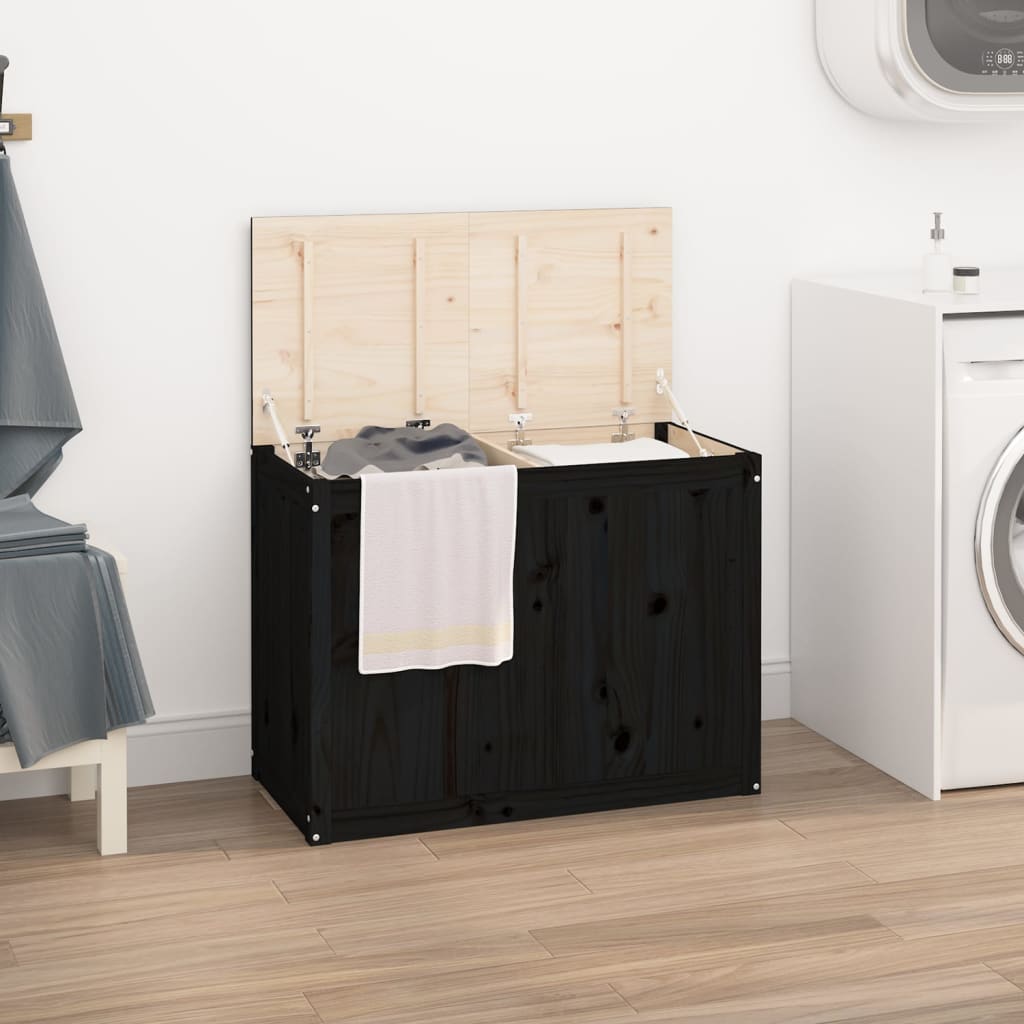 Contenitore Per Bucato Ambra 88,5X44X66 Cm Legno Massello Pino