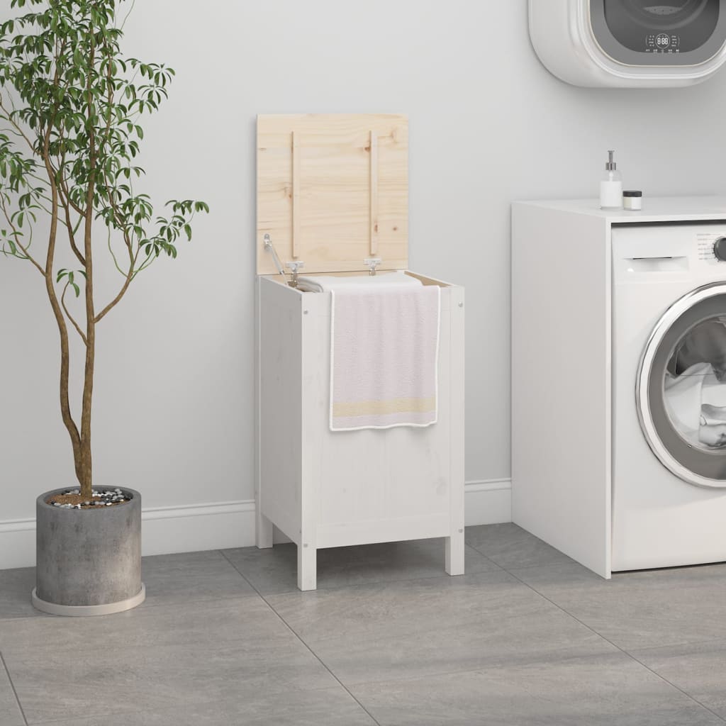 Contenitore Per Bucato 88,5X44X76 Cm Legno Massello Pino