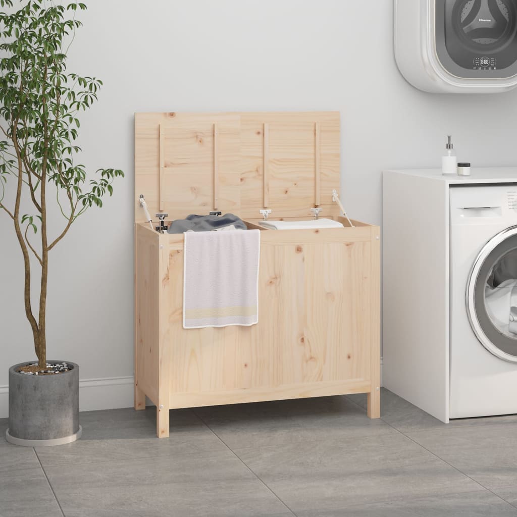 Contenitore Per Bucato 88,5X44X76 Cm Legno Massello Pino