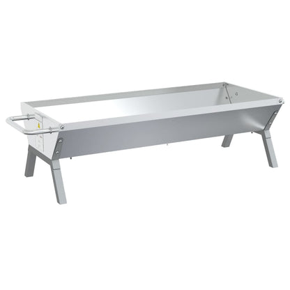 Vassoio Per Barbecue Argento 118X42X30,5 Cm Acciaio Inox