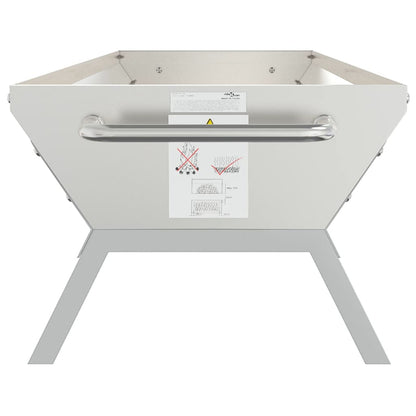 Vassoio Per Barbecue Argento 118X42X30,5 Cm Acciaio Inox