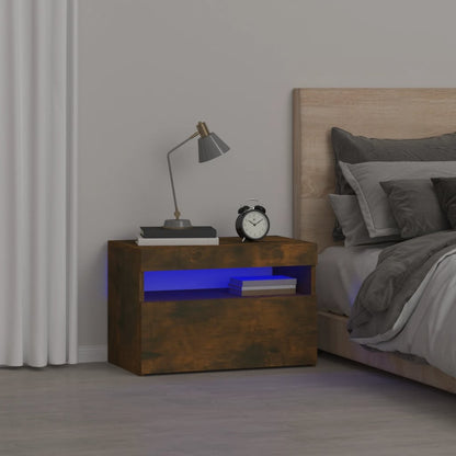 Comodino Con Led 60X35X40 Cm In Legno Multistrato