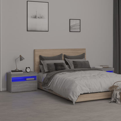 Comodino Con Led 60X35X40 Cm In Legno Multistrato