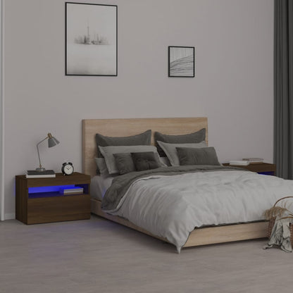 Comodino Con Led 60X35X40 Cm In Legno Multistrato