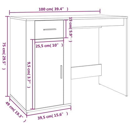 Scrivania 100X49X75 Cm In Legno Multistrato