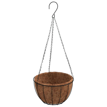Fioriere Pensili 4 Pz Rivestimenti Cocco Nero Ø30X52Cm Acciaio