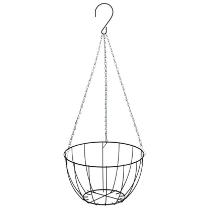 Fioriere Pensili 4 Pz Rivestimenti Cocco Nero Ø30X52Cm Acciaio