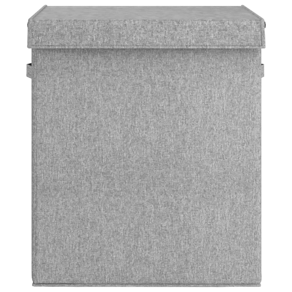Cesto Biancheria Pieghevole Grigio 51X34,5X59 Cm Lino Finto