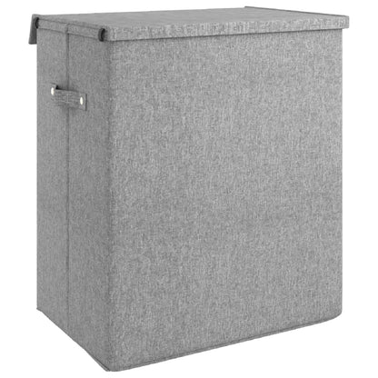 Cesto Biancheria Pieghevole Grigio 51X34,5X59 Cm Lino Finto
