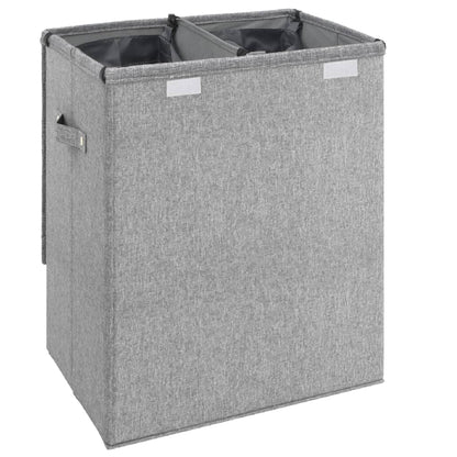 Cesto Biancheria Pieghevole Grigio 51X34,5X59 Cm Lino Finto