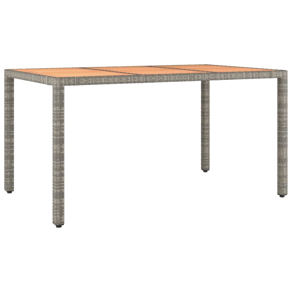 Tavolo Giardino Piano Legno Polyrattan E Massello Acacia Grigio