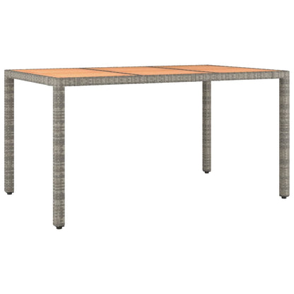 Tavolo Giardino Piano Legno Polyrattan E Massello Acacia Grigio