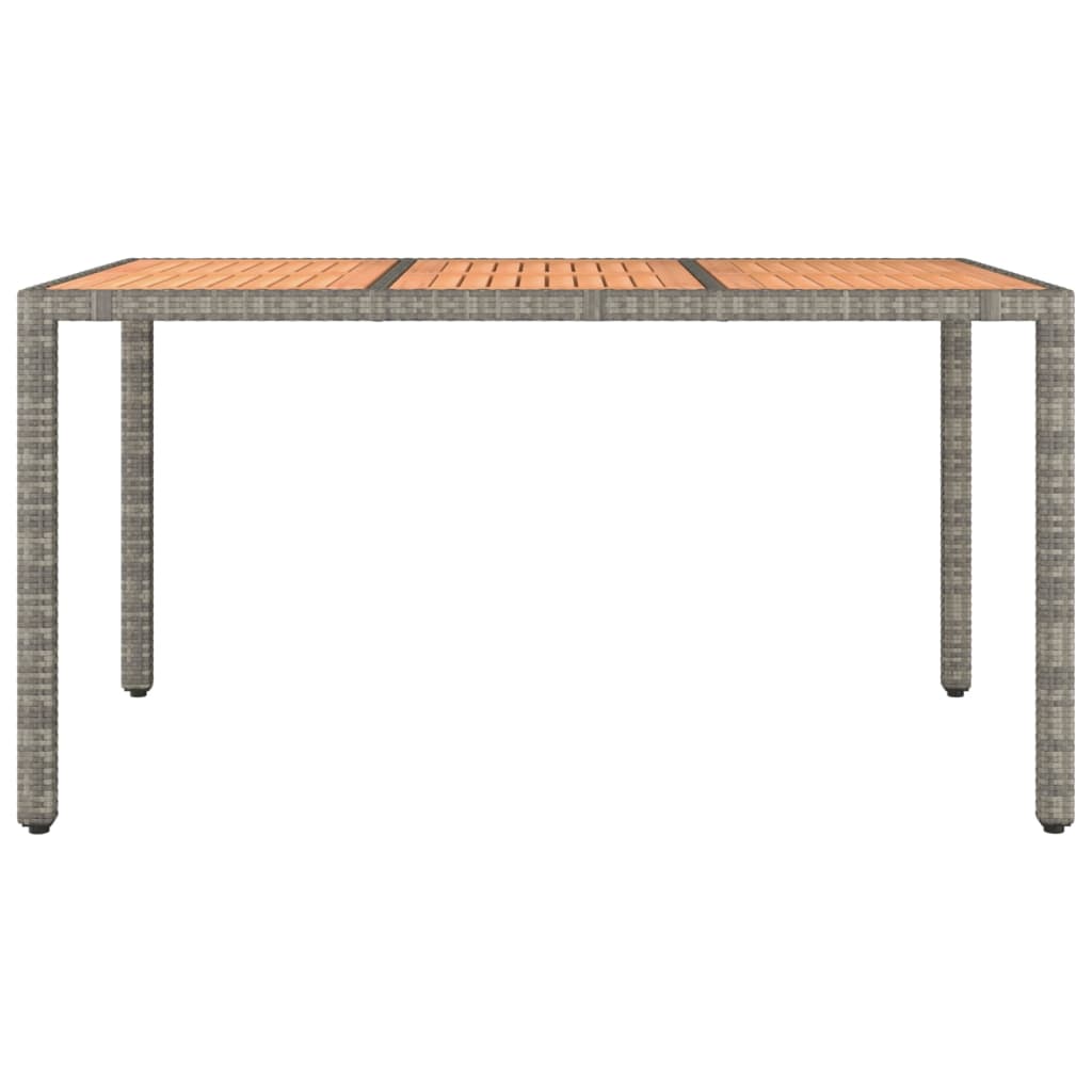 Tavolo Giardino Piano Legno Polyrattan E Massello Acacia Grigio