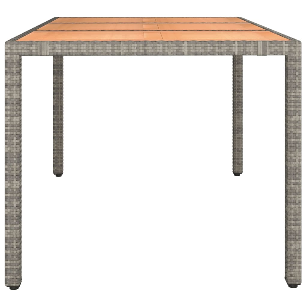 Tavolo Giardino Piano Legno Polyrattan E Massello Acacia Grigio