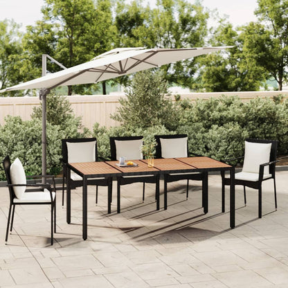 Tavolo Da Giardino Piano In Polyrattan Nero