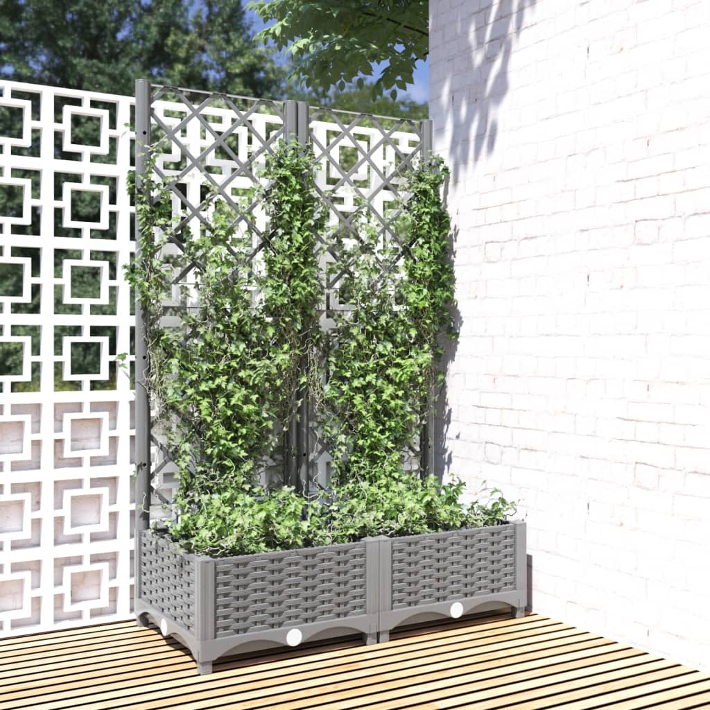 Fioriera Giardino Con Graticcio 120X40X136Cm Pp