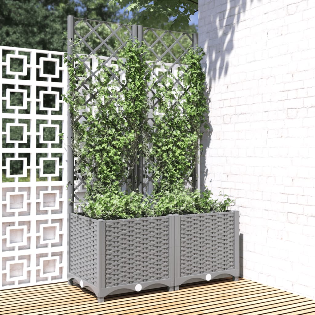 Fioriera Giardino Con Graticcio 120X40X136Cm Pp