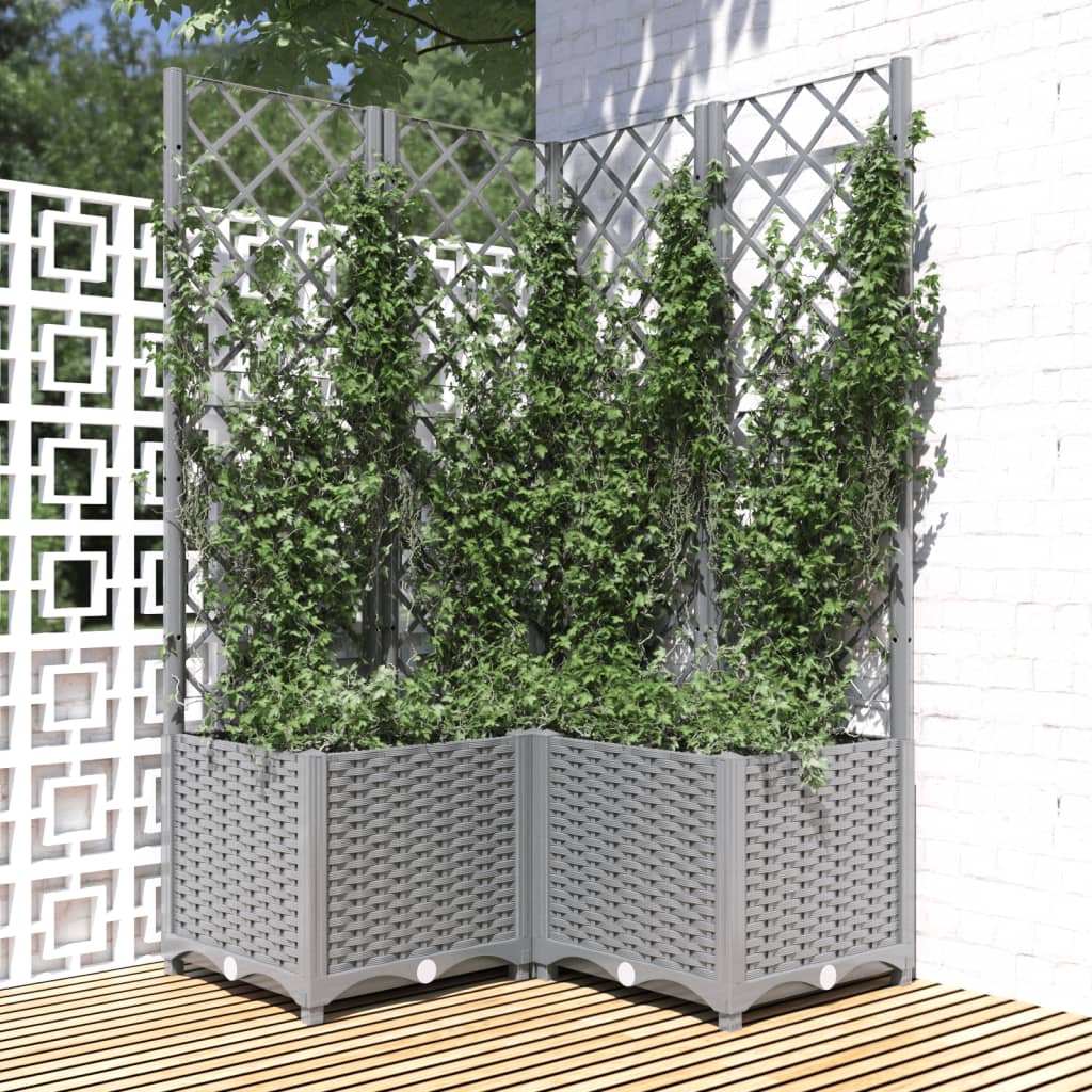 Fioriera Giardino Con Graticcio 120X40X136Cm Pp