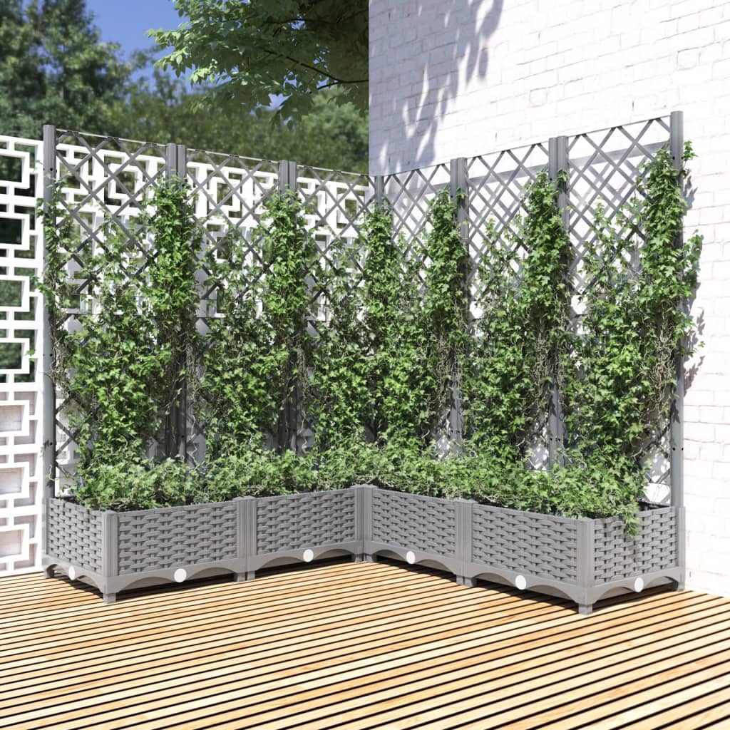 Fioriera Giardino Con Graticcio 120X40X136Cm Pp