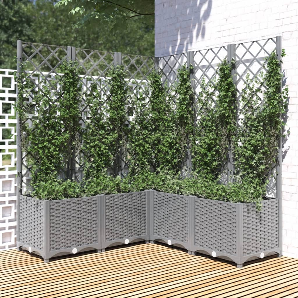 Fioriera Giardino Con Graticcio 120X40X136Cm Pp