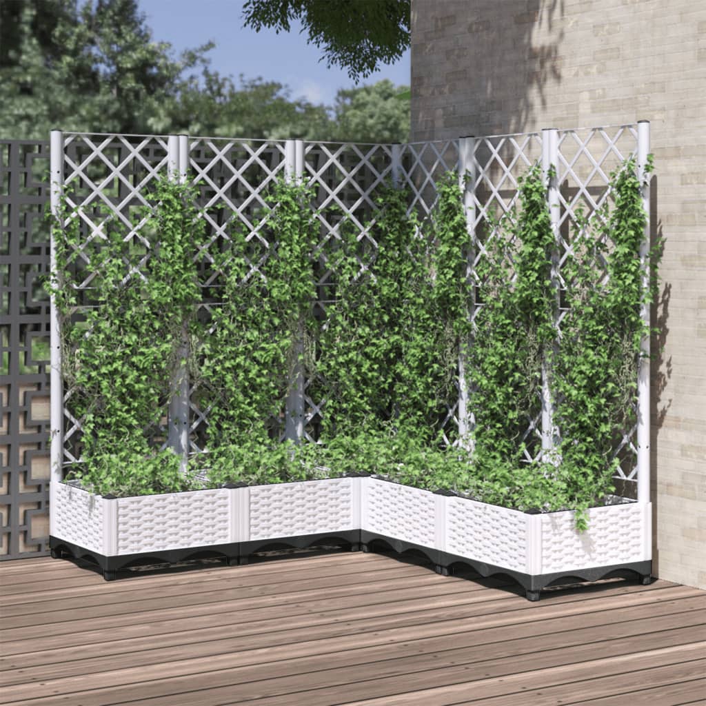 Fioriera Giardino Con Graticcio 120X40X136Cm Pp