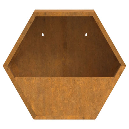 Fioriere Da Parete 2 Pz Ruggine In Acciaio Corten