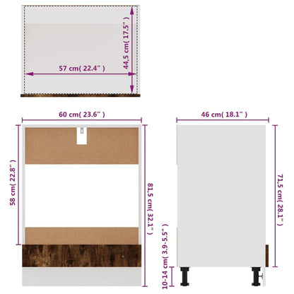 Mobile Da Forno Lyon 60X46X81,5 Cm Rovere Fumo
