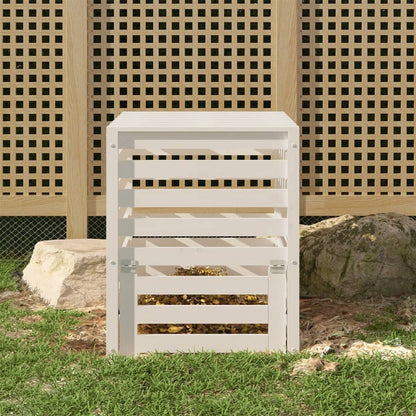 Compostiera Bianca 82,5X82,5X99,5 Cm In Legno Massello Di Pino