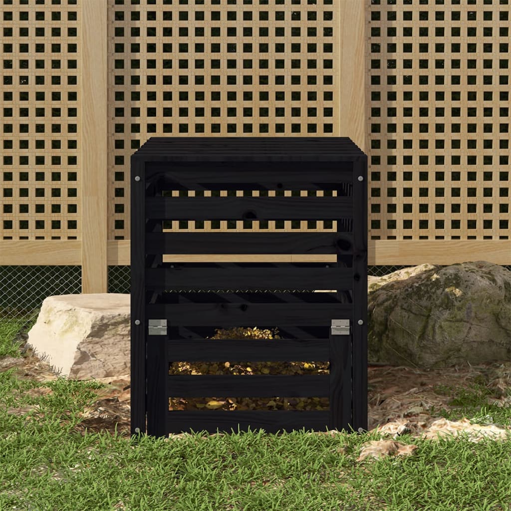 Compostiera Bianca 82,5X82,5X99,5 Cm In Legno Massello Di Pino