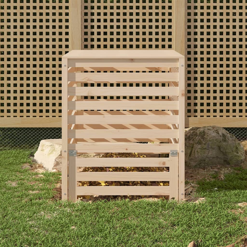 Compostiera Bianca 82,5X82,5X99,5 Cm In Legno Massello Di Pino