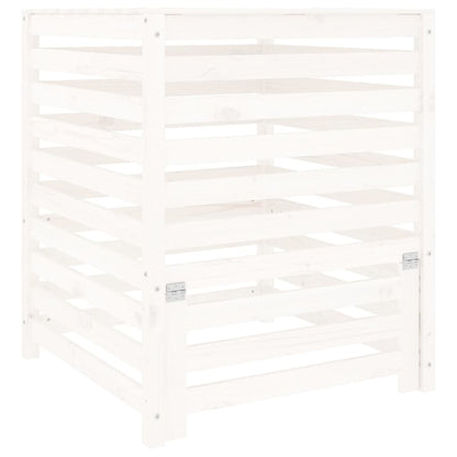 Compostiera Bianca 82,5X82,5X99,5 Cm In Legno Massello Di Pino