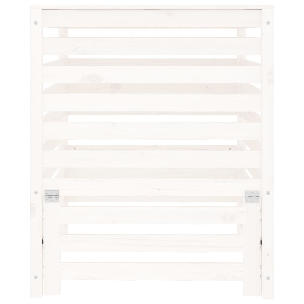Compostiera Bianca 82,5X82,5X99,5 Cm In Legno Massello Di Pino