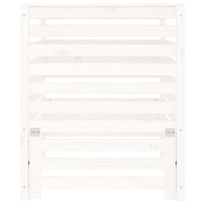 Compostiera Bianca 82,5X82,5X99,5 Cm In Legno Massello Di Pino