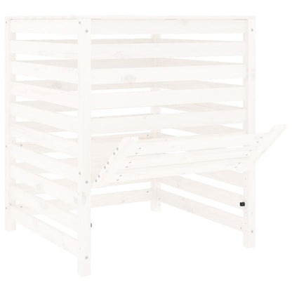 Compostiera Bianca 82,5X82,5X99,5 Cm In Legno Massello Di Pino